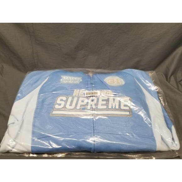 Supreme Other - Supreme Football Zip Up Hooded Sweatshirt (FW25) Light Blue Large BRAND NEW!!!